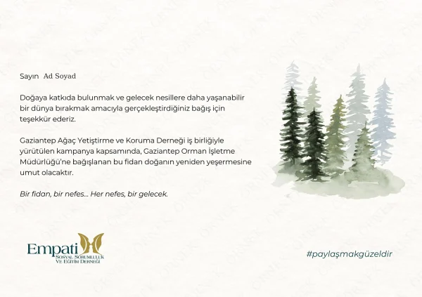 Fidan Kampanyası - Bireysel Bağış - Görsel 1